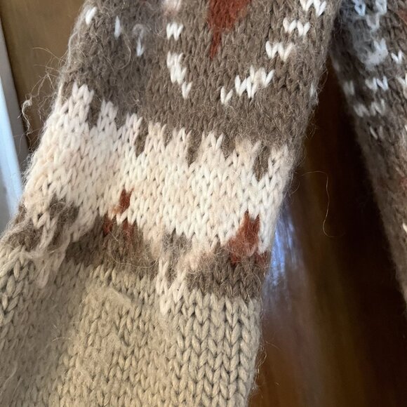 Free People Frosted Fair Isle Cardigan Chunky Sweater Aztec Womens Size Medium - Picture 5 of 9